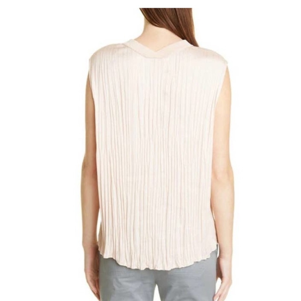 NWT VINCE Crushed Sleeveless Double V-neck Blouse - Picture 3 of 9